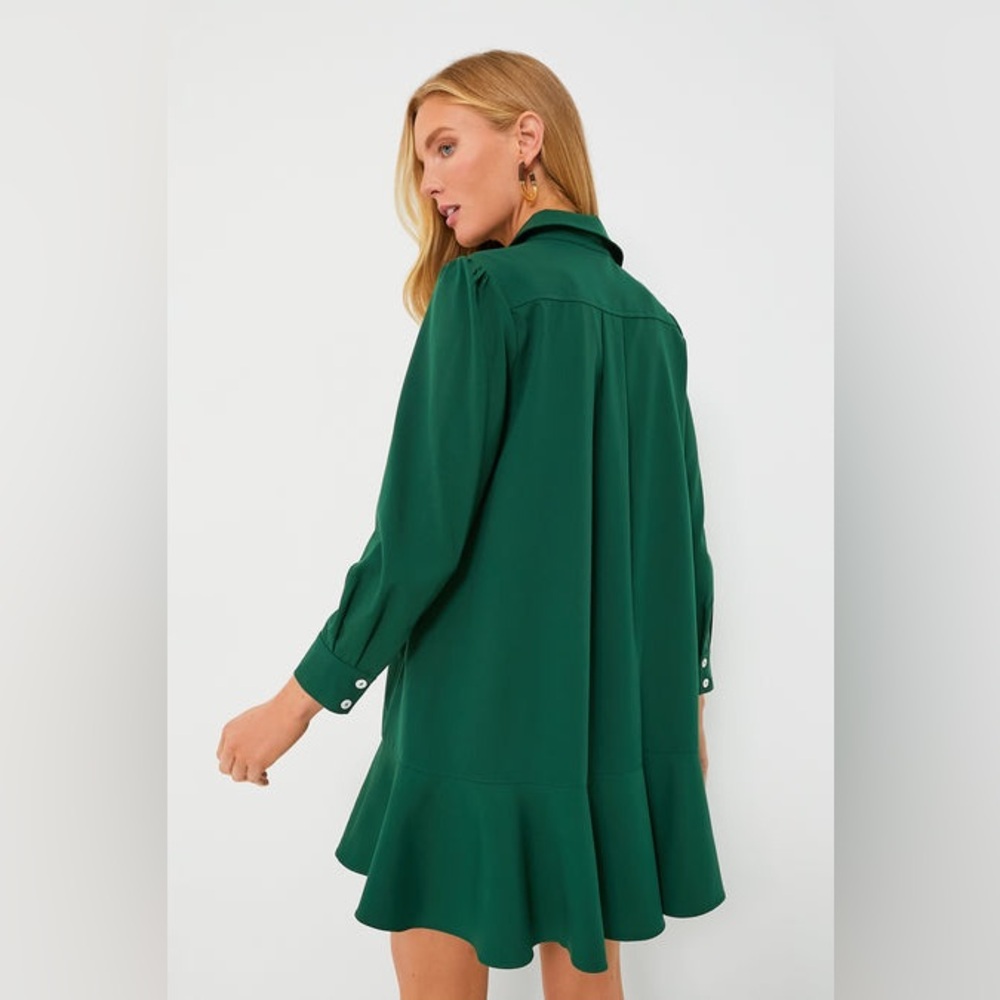 Tuckernuck Hunter Green Crepe Callahan Dress - Picture 4 of 15
